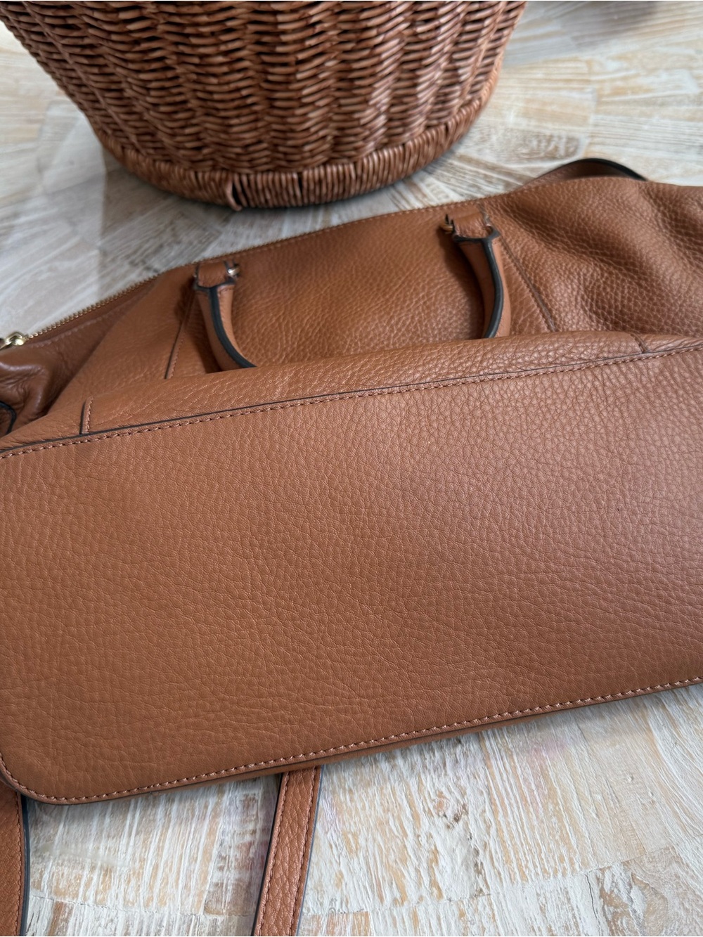 Tory Burch Tan/Brown leather Top-Handle Satchel - Picture 4 of 4